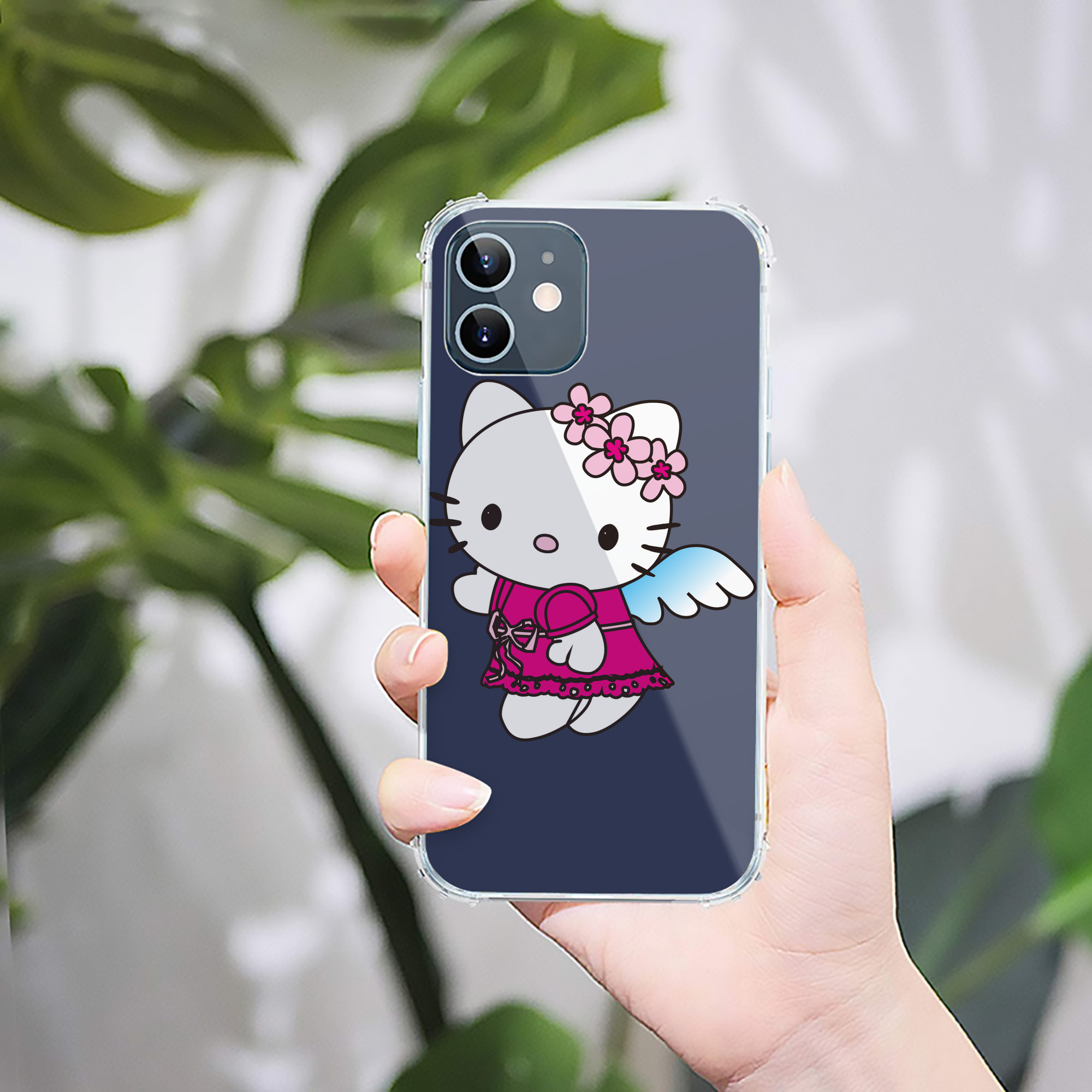 （画像用） Hello Kitty ハローキティ 【iPhone 12シリーズ対応】透明スマホケース（クリアソフトケース）